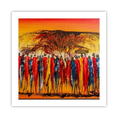 Affiche - Poster - Là-bas, là-bas, ils vont là-bas - 50x50 cm