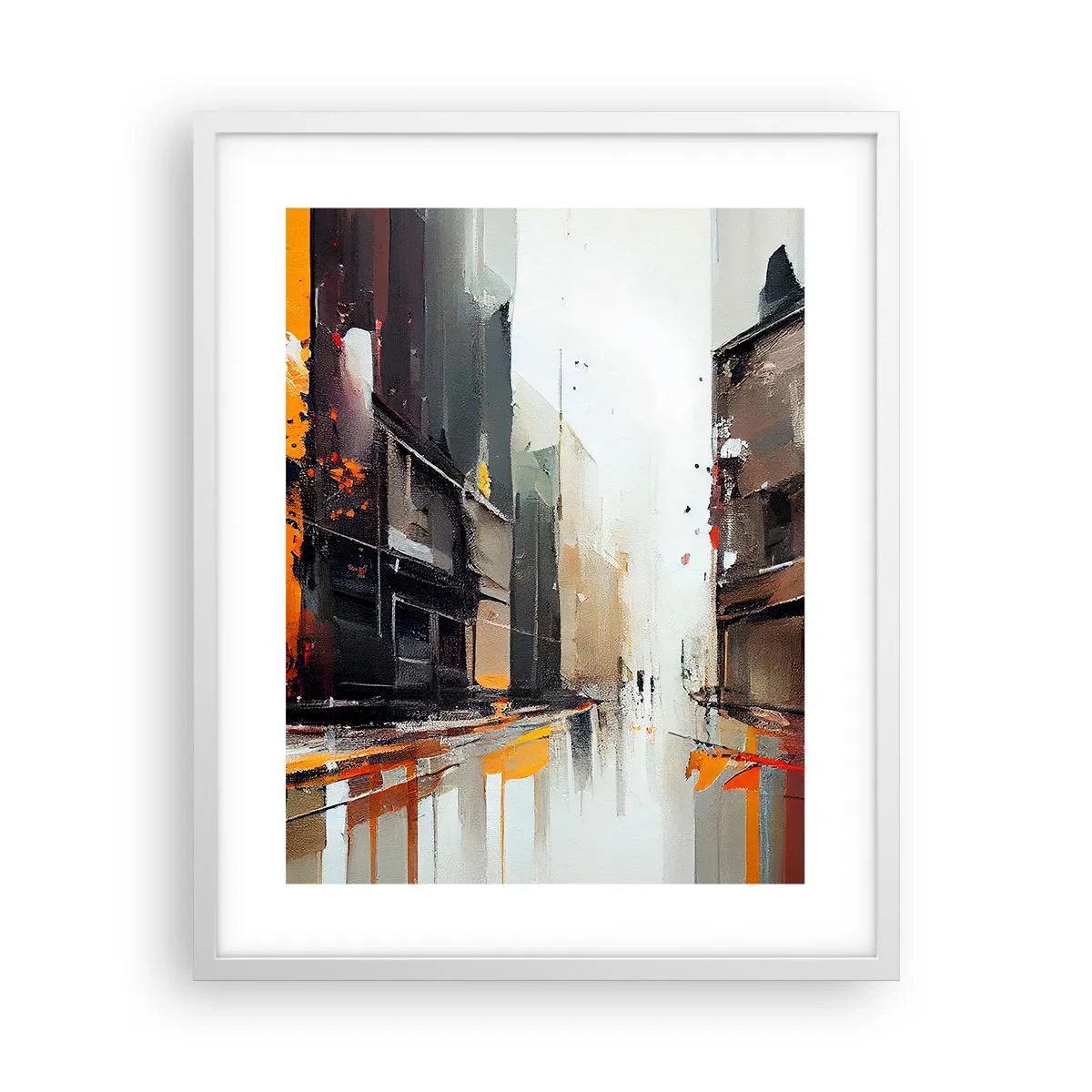 Affiche dans un cadre blanc - Poster - Jour de pluie - 40x50 cm