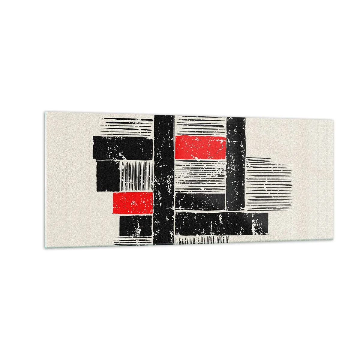 Impression sur verre - Image sur verre - En rouge et noir - 100x40 cm