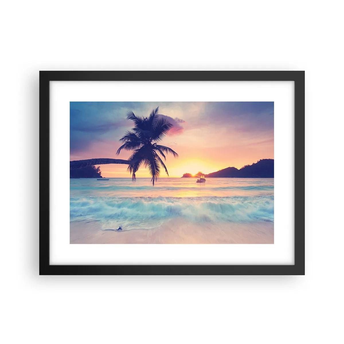 Affiche dans un cadre noir - Poster - Une soirée à la baie - 40x30 cm