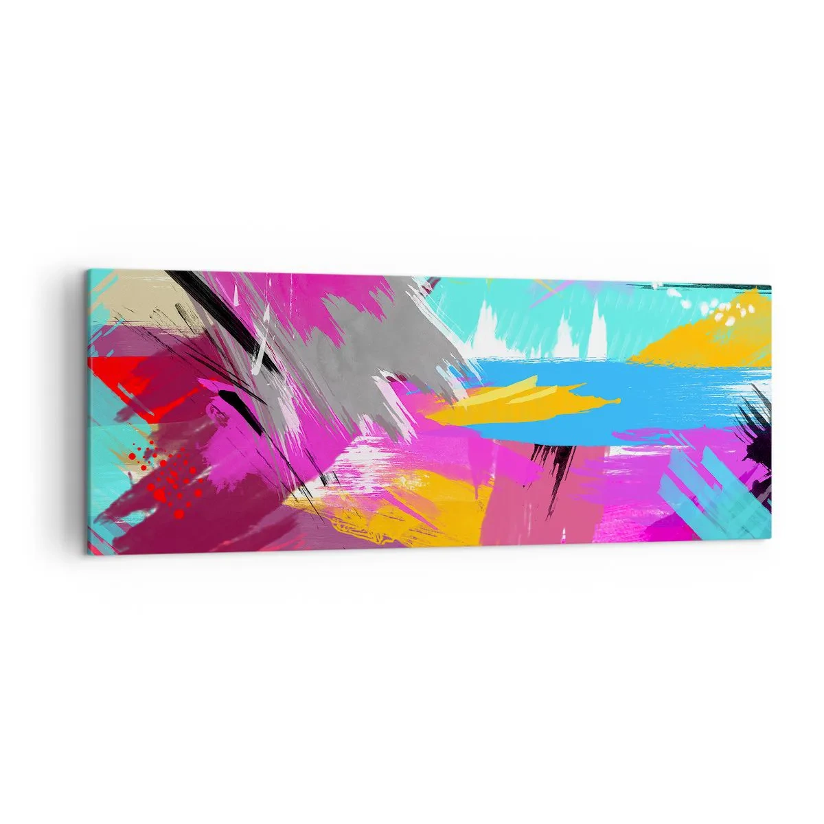 Impression sur toile - Image sur toile - Abstraction dynamique aux couleurs intenses - 140x50cm - Maz, maz, maz encore une fois - Décoration murale moderne pour le salon et la chambre ARTTOR