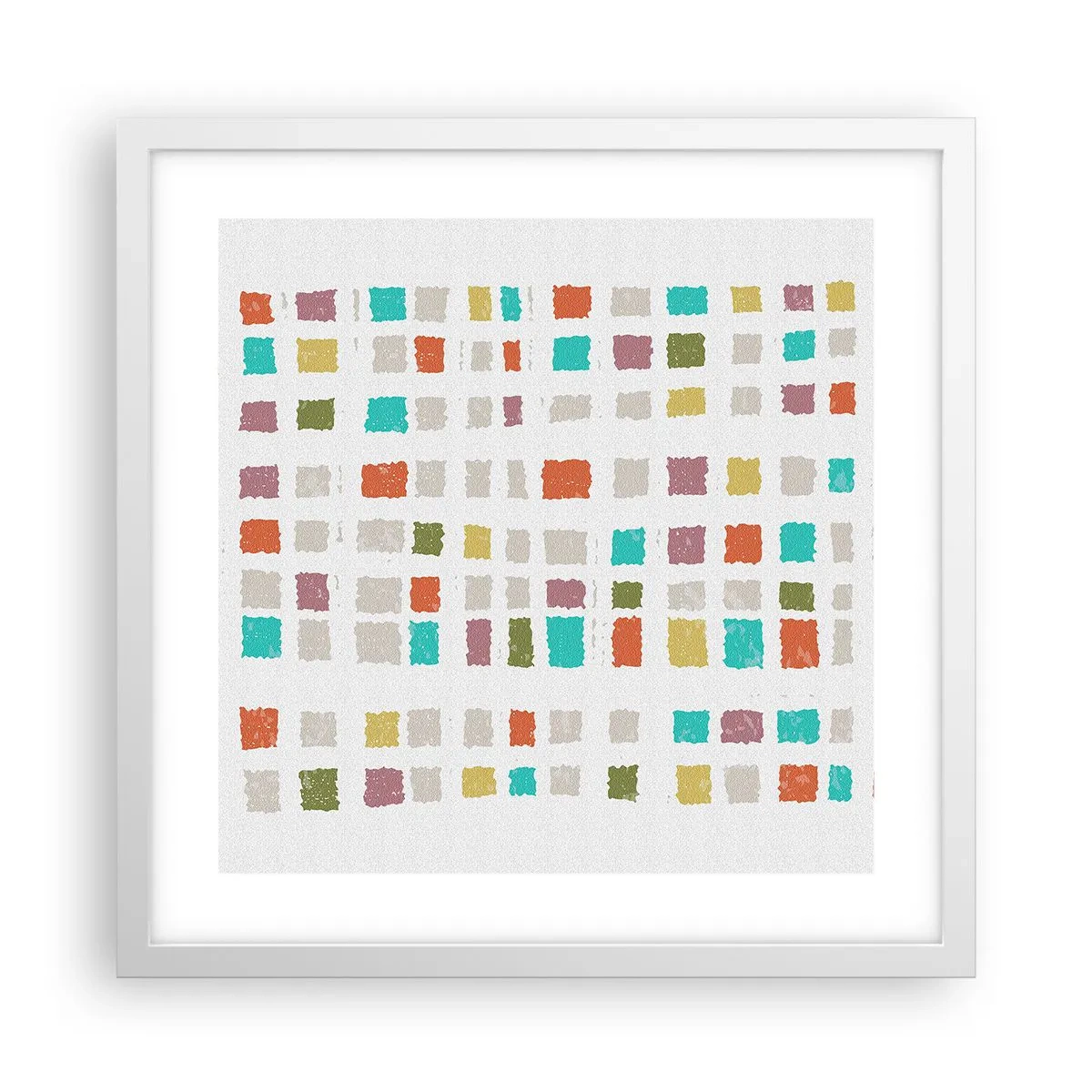 Affiche dans un cadre blanc - Poster - Jeu inconnu - 40x40 cm