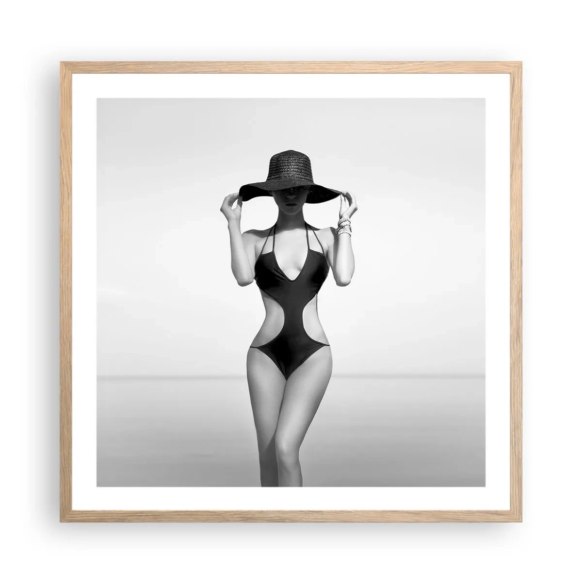 Affiche dans un chêne clair - Poster - Mon prénom? Élégance - 60x60 cm