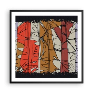 Affiche dans un cadre noir - Poster - Composition spontanée - 60x60 cm