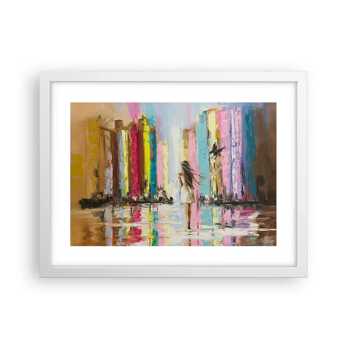 Affiche dans un cadre blanc - Poster - Viens avec moi - 40x30 cm