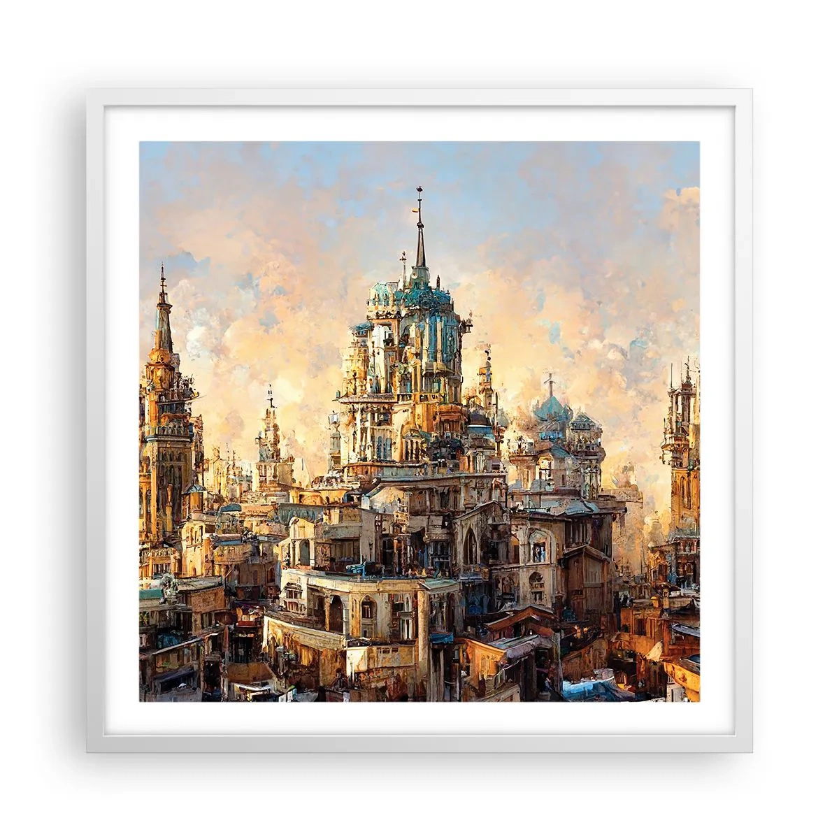 Affiche dans un cadre blanc - Poster - Ville des villes - 60x60 cm