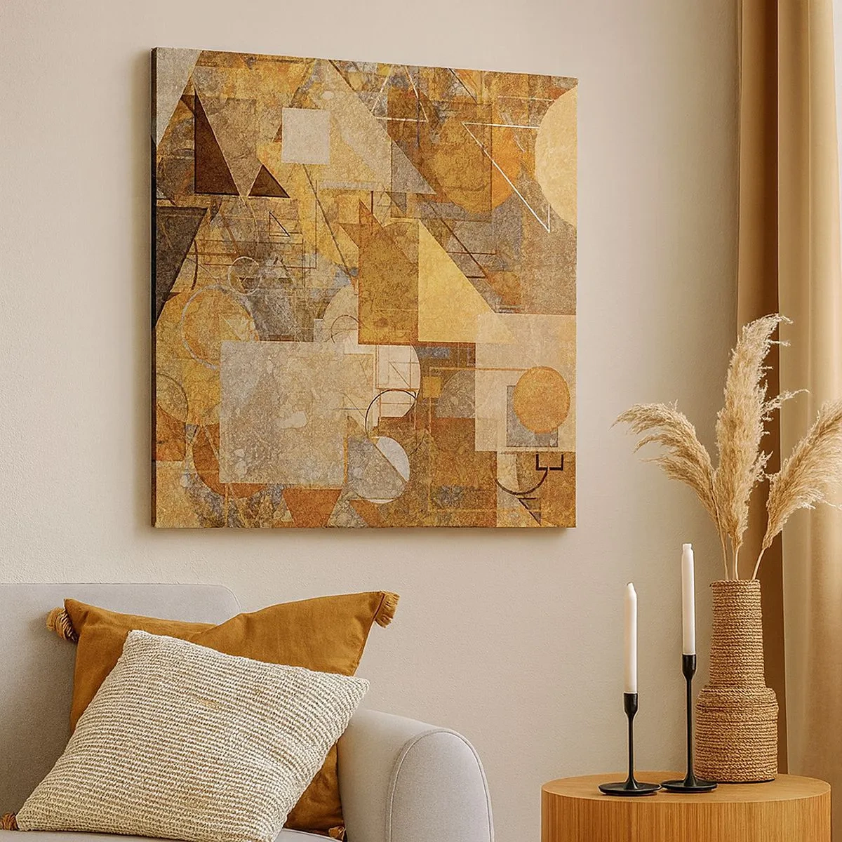 Impression sur toile - Image sur toile - Étude cubique de marron - 30x30 cm