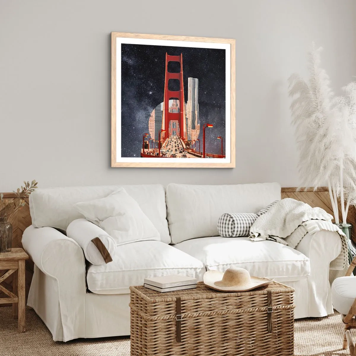 Affiche dans un chêne clair - Poster - Toujours au centre - 40x40 cm