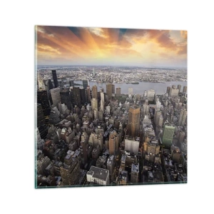 Impression sur verre - Image sur verre - Le cœur battant de notre époque - 30x30 cm