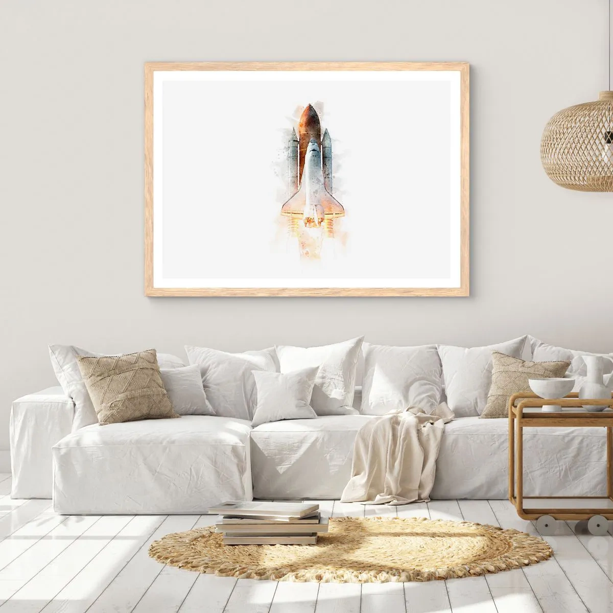 Affiche dans un chêne clair - Poster - Des explorateurs pour commencer - 91x61 cm