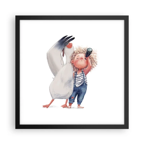 Affiche dans un cadre noir - Poster - Plan de grand voyage - 40x40 cm