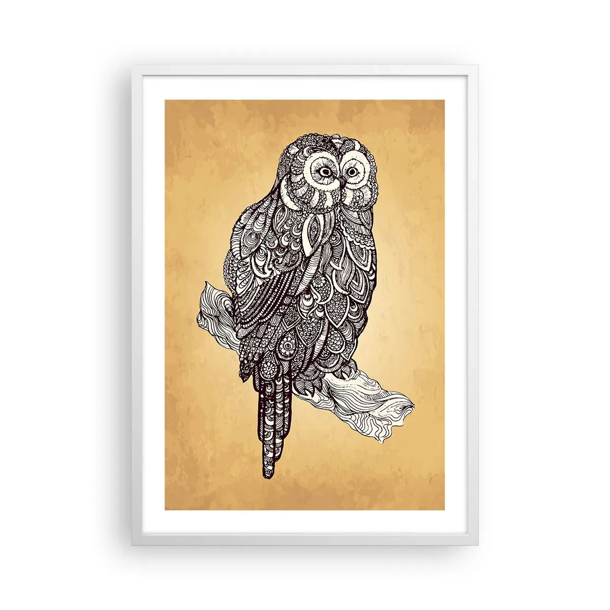 Affiche dans un cadre blanc - Poster - Ornements complexes de sagesse - 50x70 cm