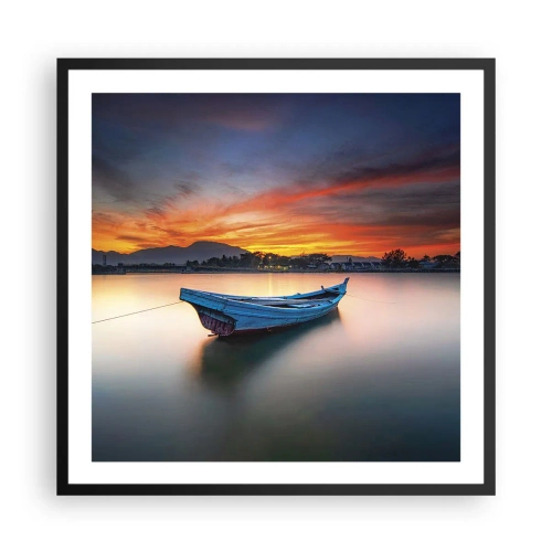 Affiche dans un cadre noir - Poster - Une bonne nuit arrive - 60x60 cm