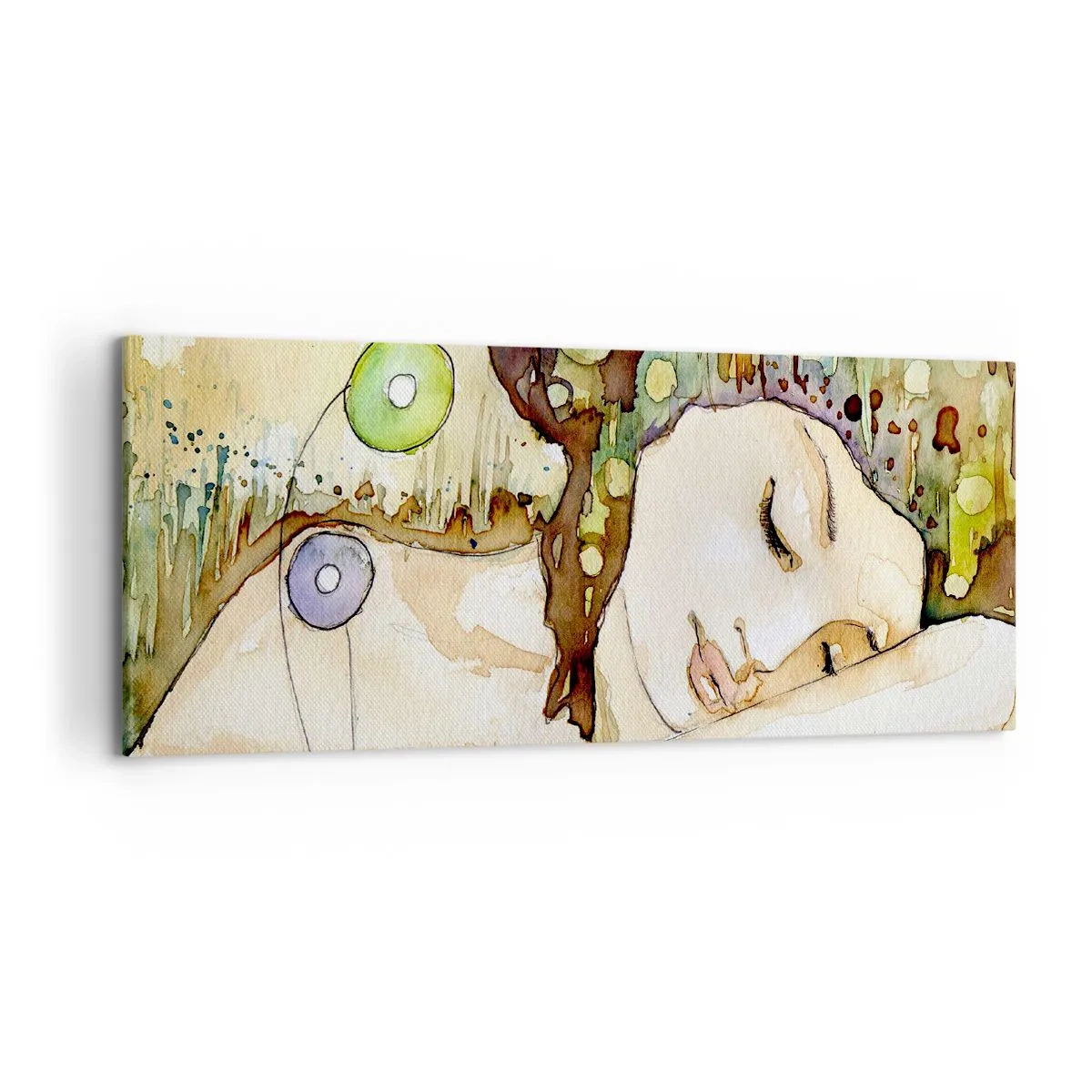 Impression sur toile - Image sur toile - Un rêve violet émeraude - 100x40 cm