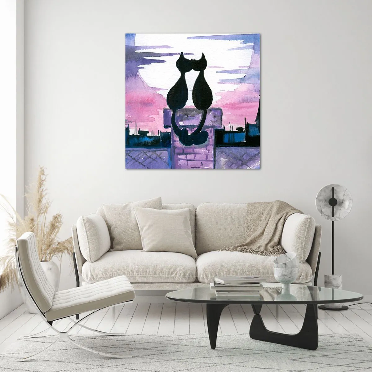 Impression sur verre - Image sur verre - Rendez-vous sous la lune - 40x40 cm