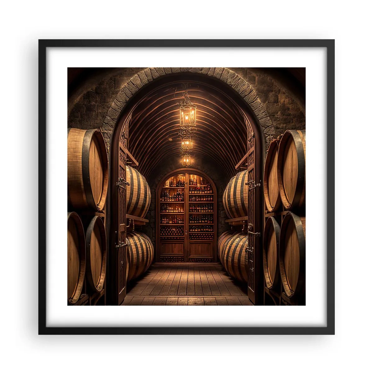 Affiche dans un cadre noir - Poster - Cave climatisée - 50x50 cm