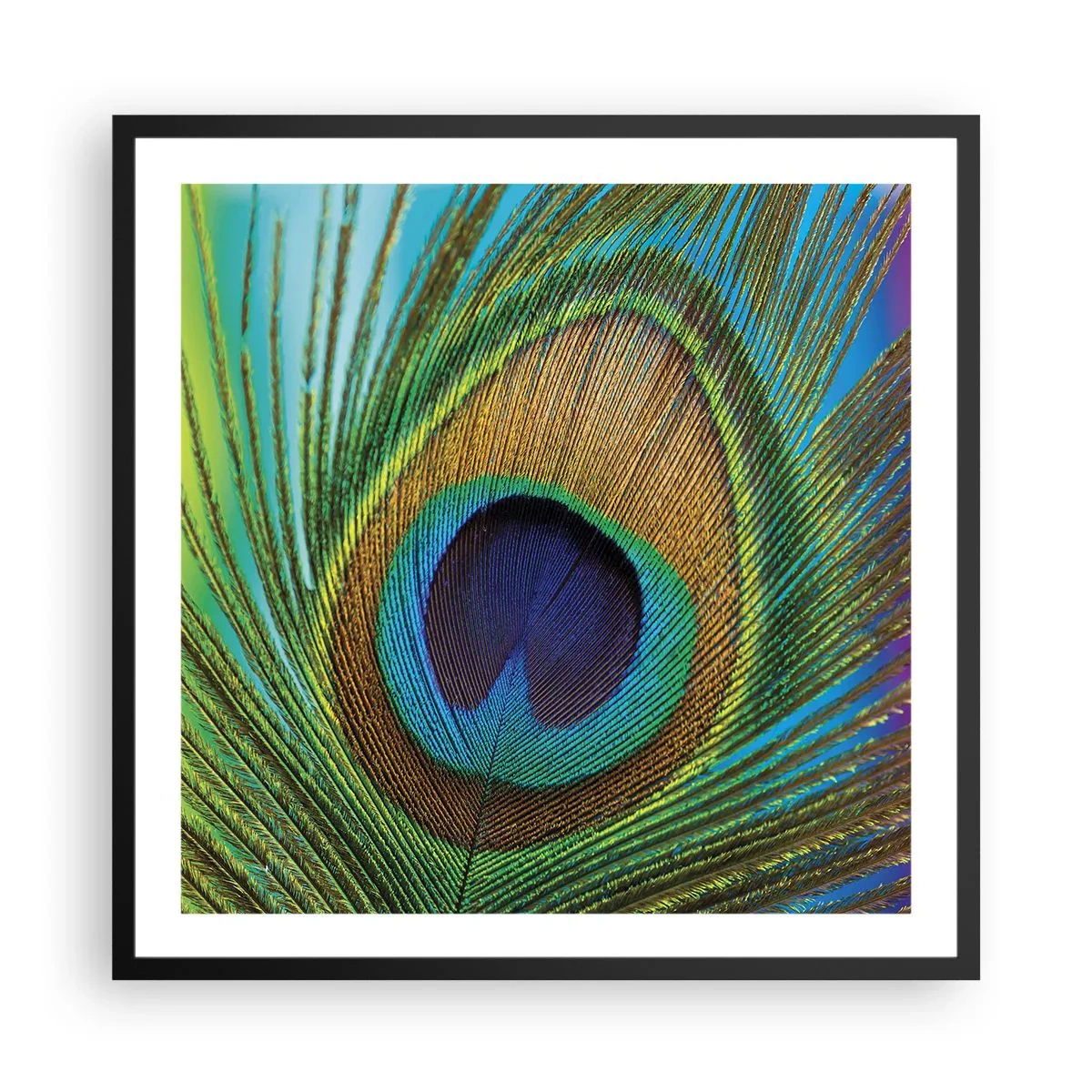 Affiche dans un cadre noir - Poster - Les yeux dans les yeux - 60x60 cm
