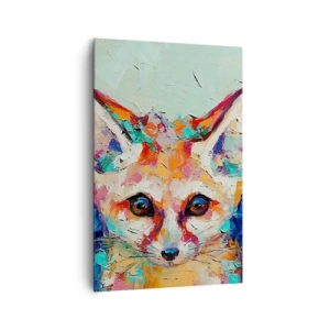 Impression sur toile - Image sur toile - Un portrait coloré d'un renard fennec dans le style d'une peinture expressive. - 80x120cm - Etes-vous prêts pour moi? - Décoration murale moderne pour le salon et la chambre ARTTOR