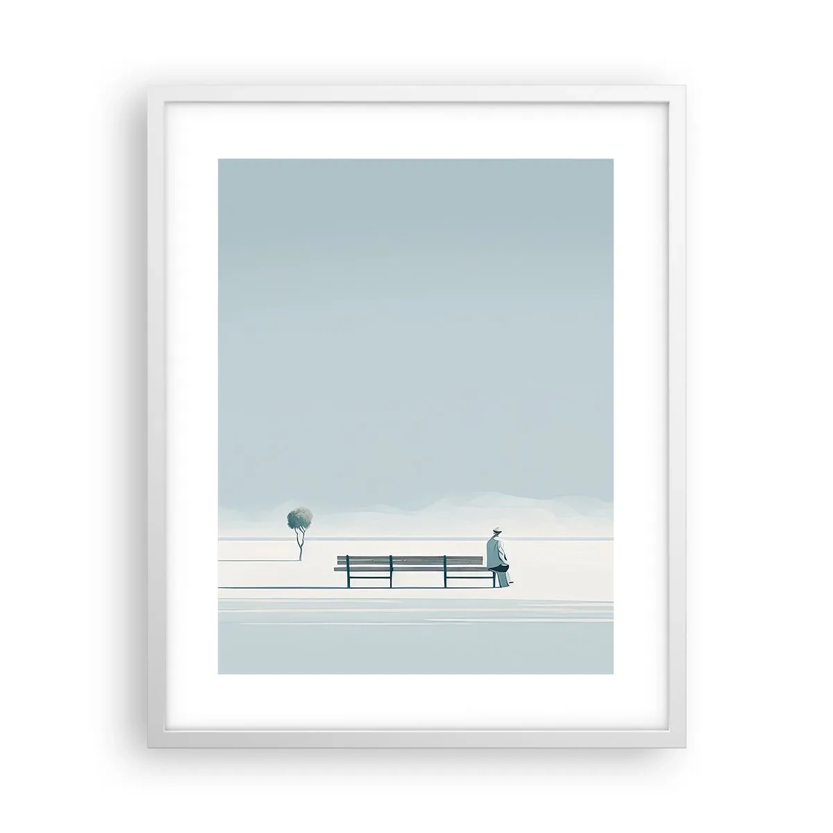 Affiche dans un cadre blanc - Poster - Oui, j'attends. - 40x50 cm