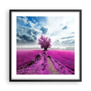 Affiche dans un cadre noir - Poster - Lande - nature sauvage - 50x50 cm