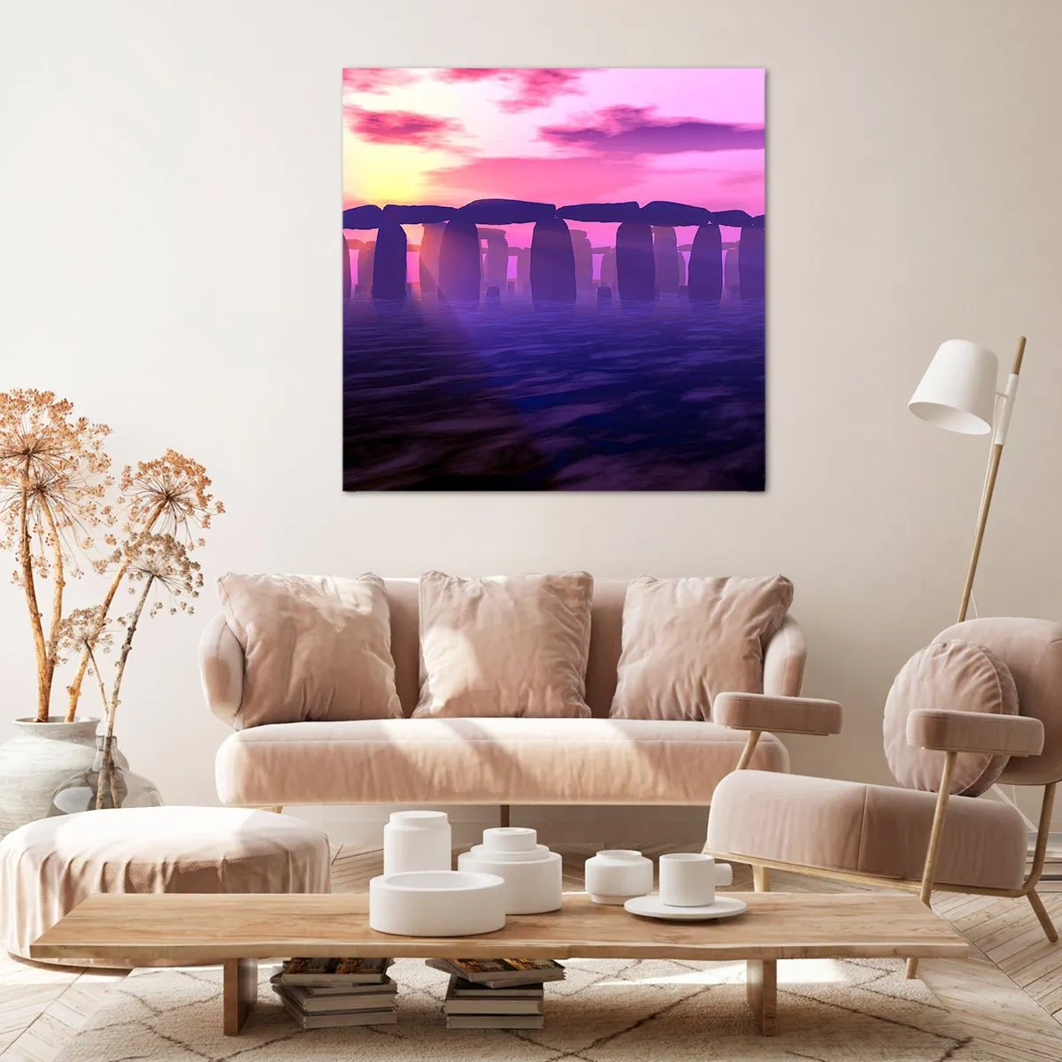 Impression sur toile - Image sur toile - Mystère à l'aube dans le brouillard - 40x40 cm