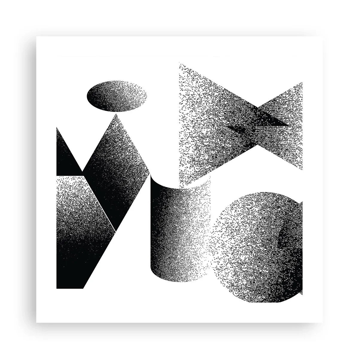 Affiche - Poster - Angles et ovales - 50x50 cm