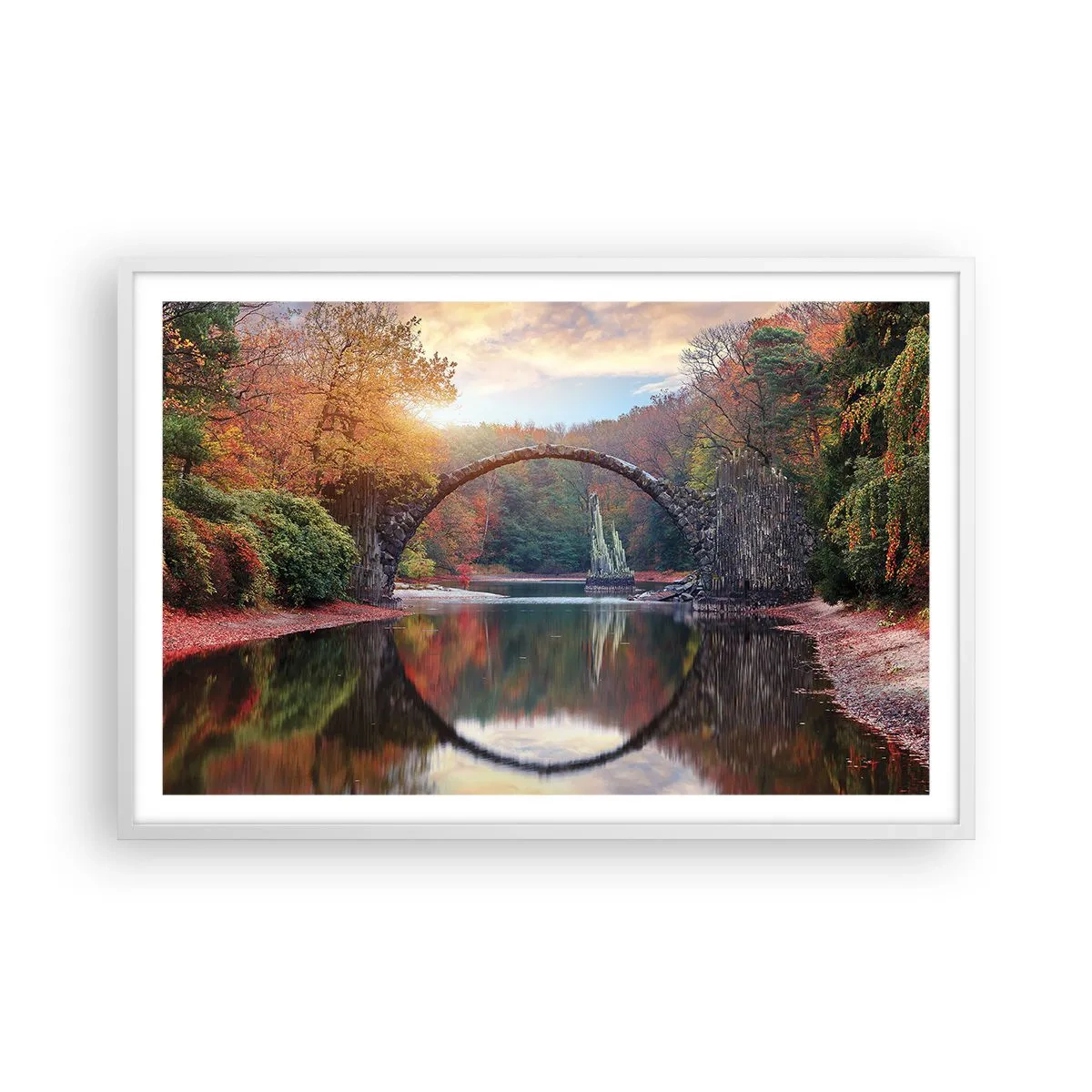 Affiche dans un cadre blanc - Poster - De l'autre cote du miroir - 91x61 cm