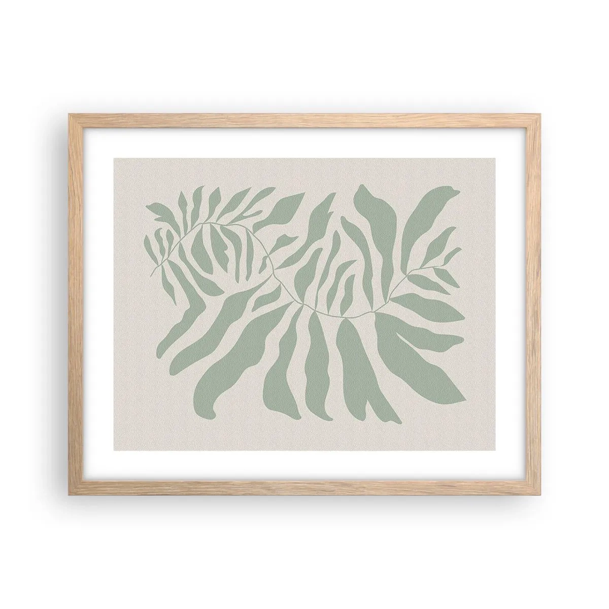Affiche dans un chêne clair - Poster - Brindille d'émeraude - 50x40 cm