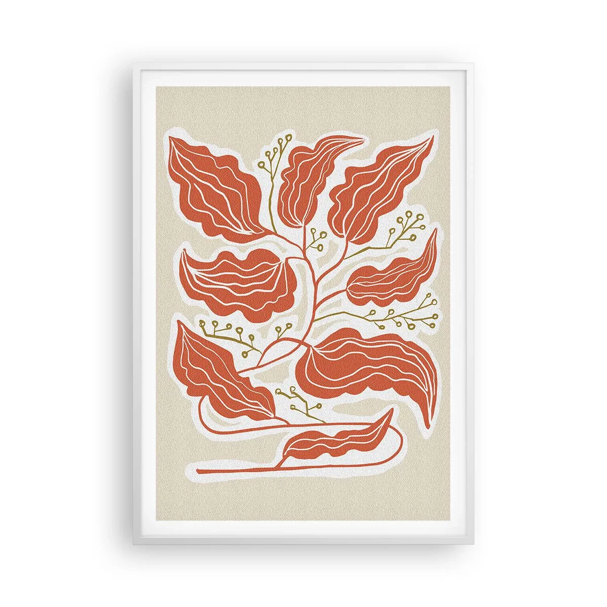 Affiche dans un cadre blanc - Poster - Folk et coloré - 70x100 cm