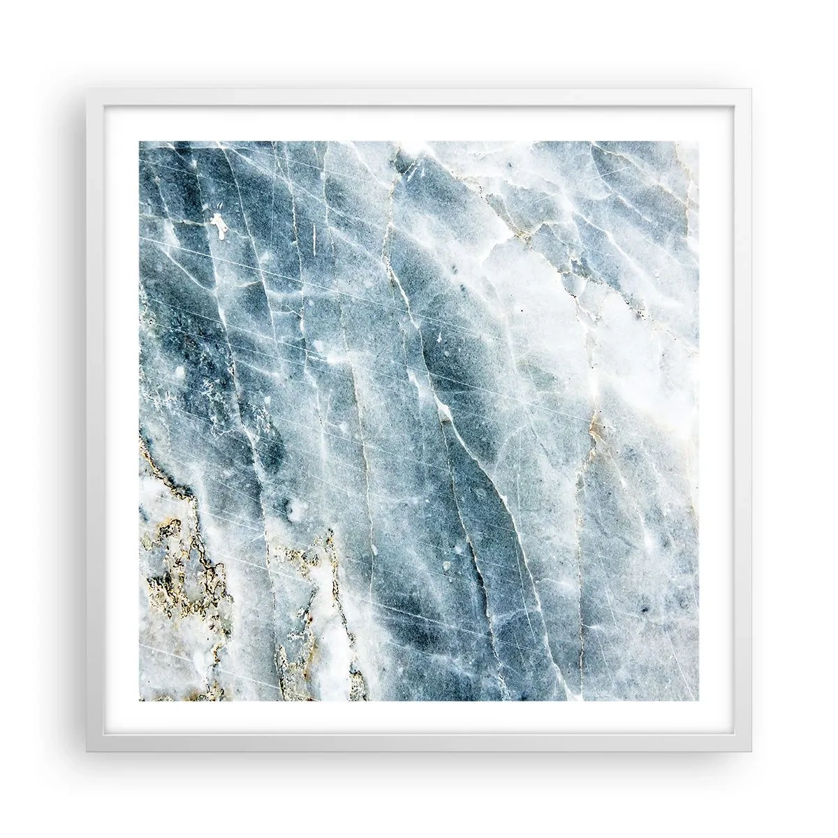 Affiche dans un cadre blanc - Poster - Monde de glace - 60x60 cm