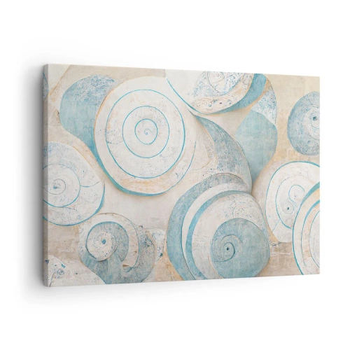 Impression sur toile - Image sur toile - Coquillages abstraits aux tons pastel - 70x50cm - Que cache la coque ? - Décoration murale moderne pour le salon et la chambre ARTTOR