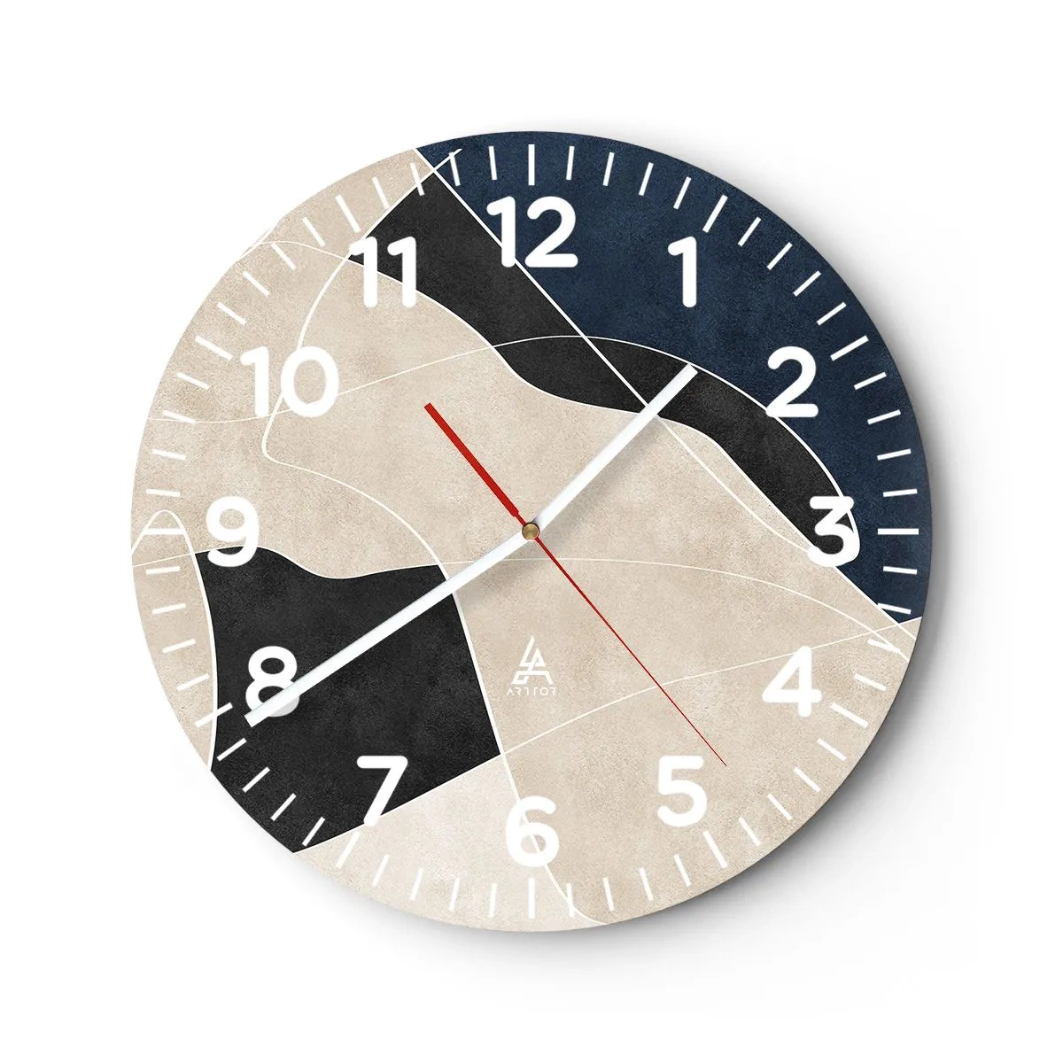 Horloge murale - Pendule murale - Composition abstraite - contraste de couleurs - 30x30 cm