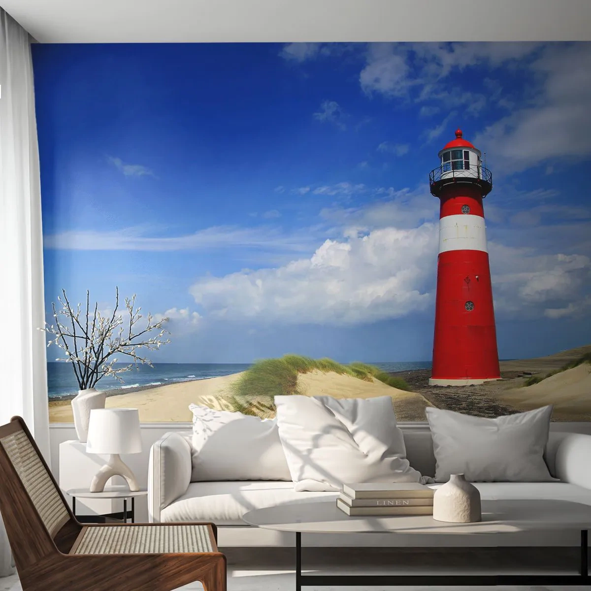 Papier Peint Photo Standard Eco - Rêve de solitude - Paysage, Phare, Pays-Bas - 150x105 cm