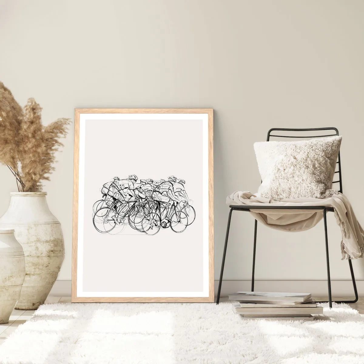 Affiche dans un chêne clair - Poster - Ensemble en équipe - 70x100 cm