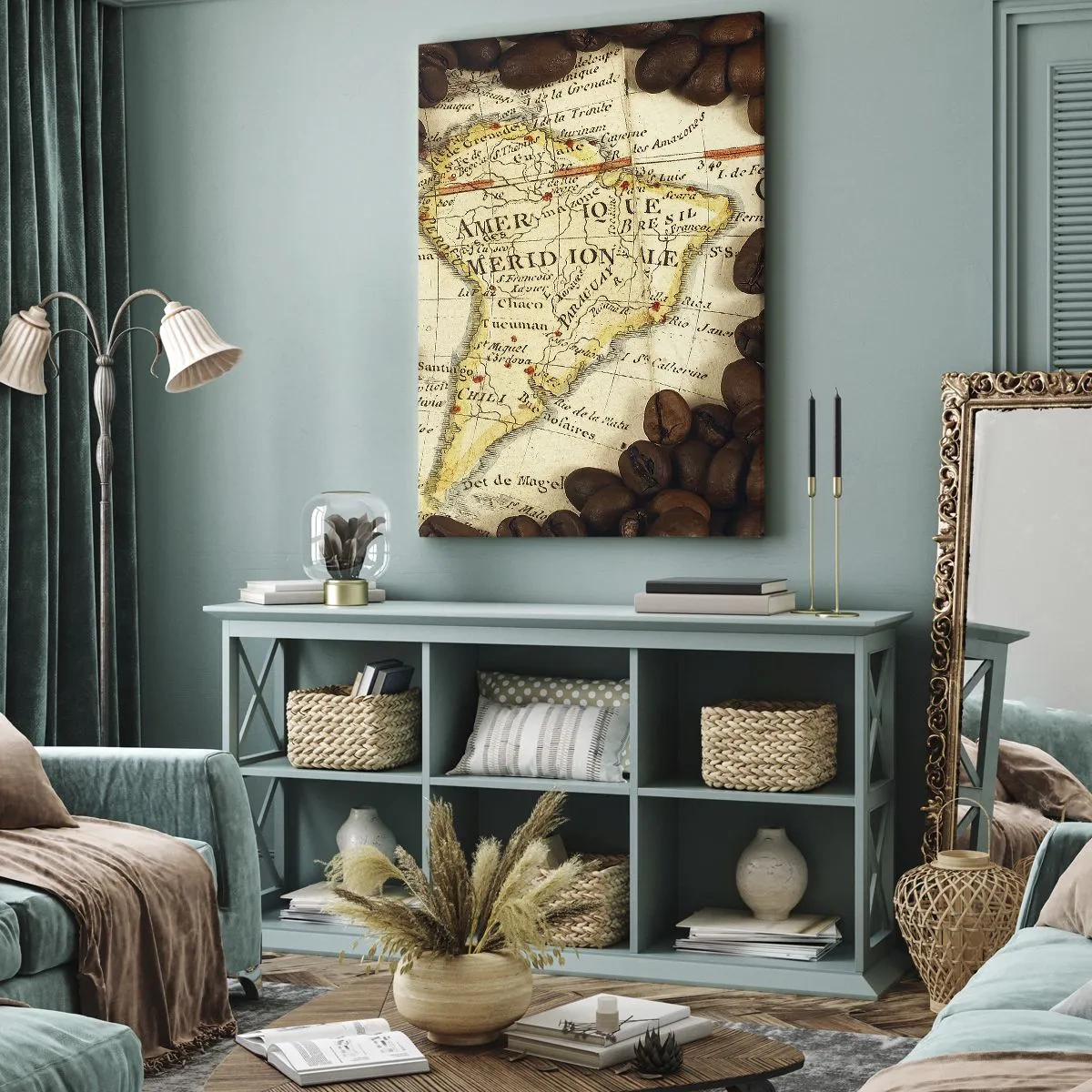 Impression sur toile - Image sur toile - D'où vient le meilleur café ? - 55x100 cm