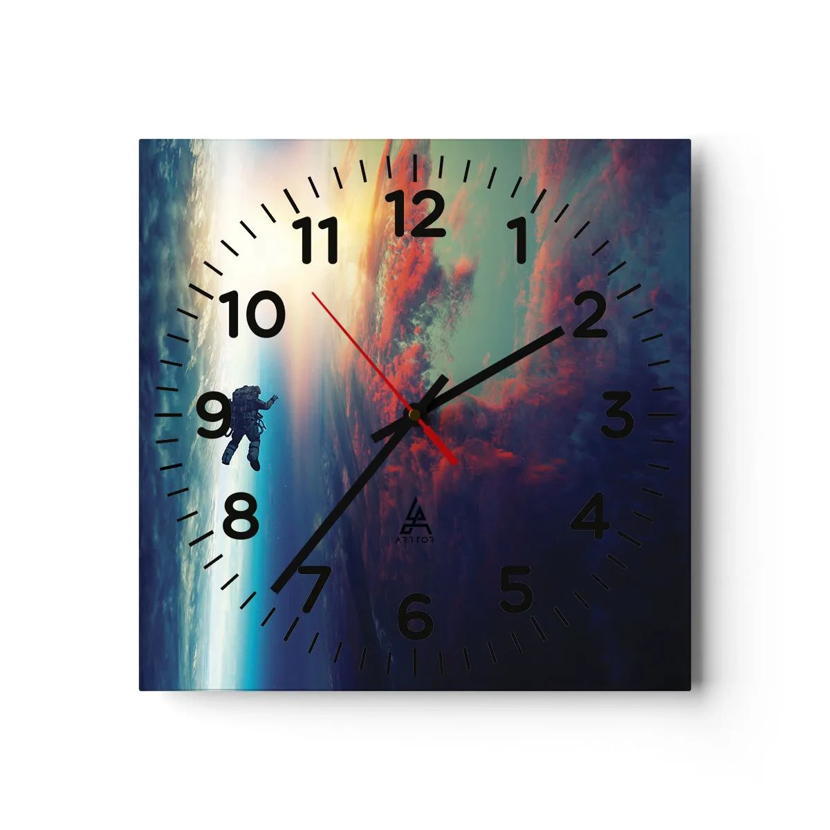 Horloge murale - Pendule murale - Affronter l'univers - 40x40 cm
