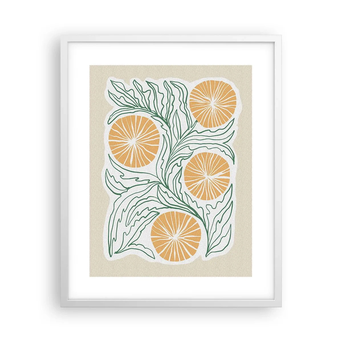 Affiche dans un cadre blanc - Poster - Ethnique avec une pointe d'abstraction - 40x50 cm