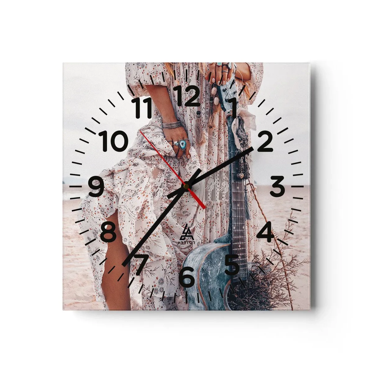 Horloge murale - Pendule murale - Enfant de fleur en route - 30x30 cm