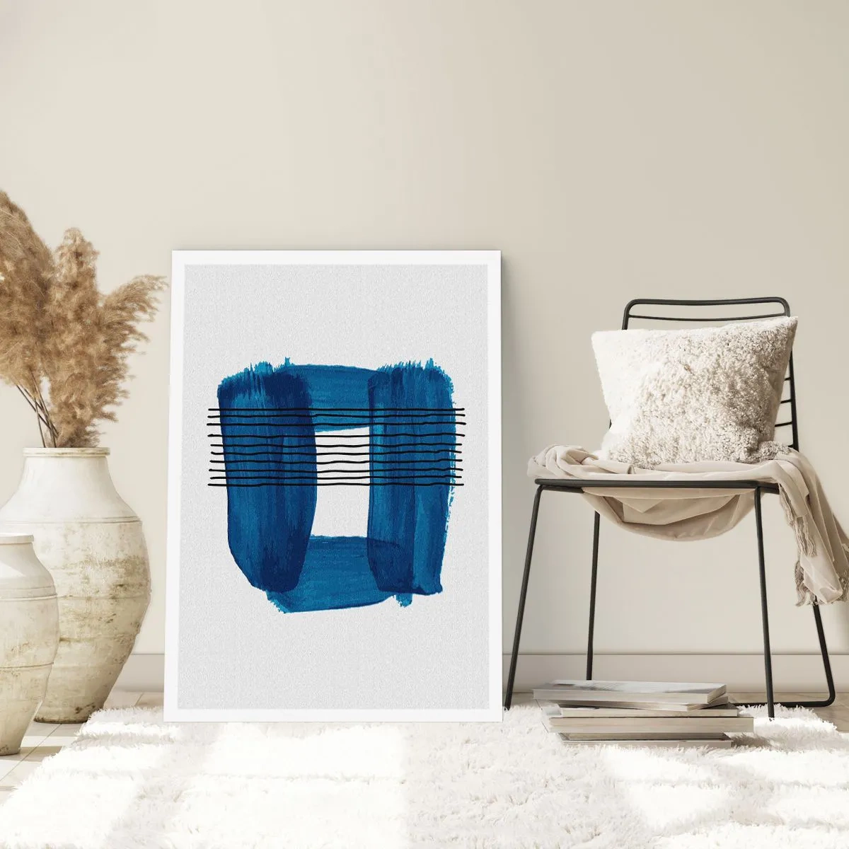 Affiche - Poster - Composition noire-bleue - 40x50 cm