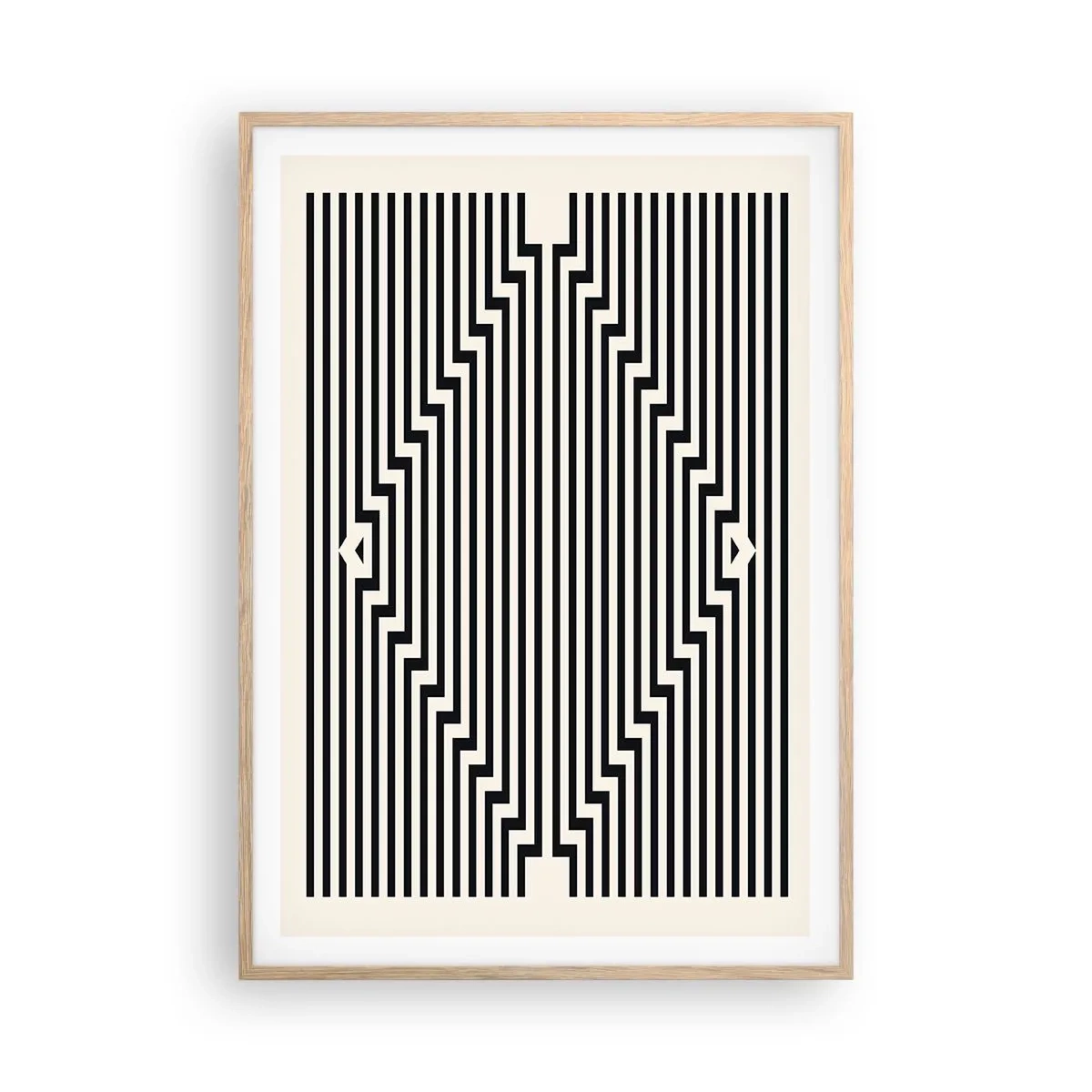 Affiche dans un chêne clair - Poster - Illusion géométrique - 70x100 cm