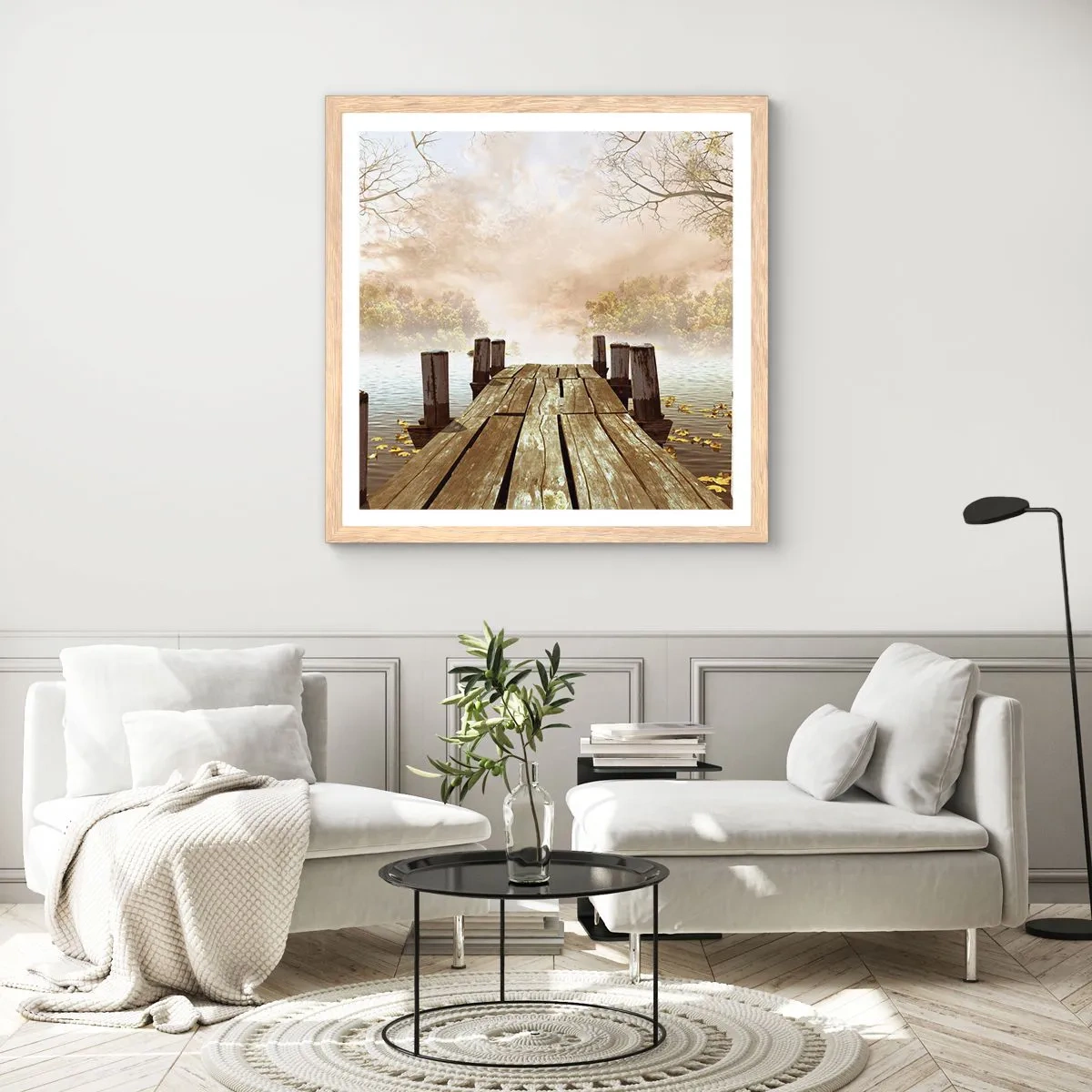 Affiche dans un chêne clair - Poster - La douce tristesse de l'automne - 60x60 cm