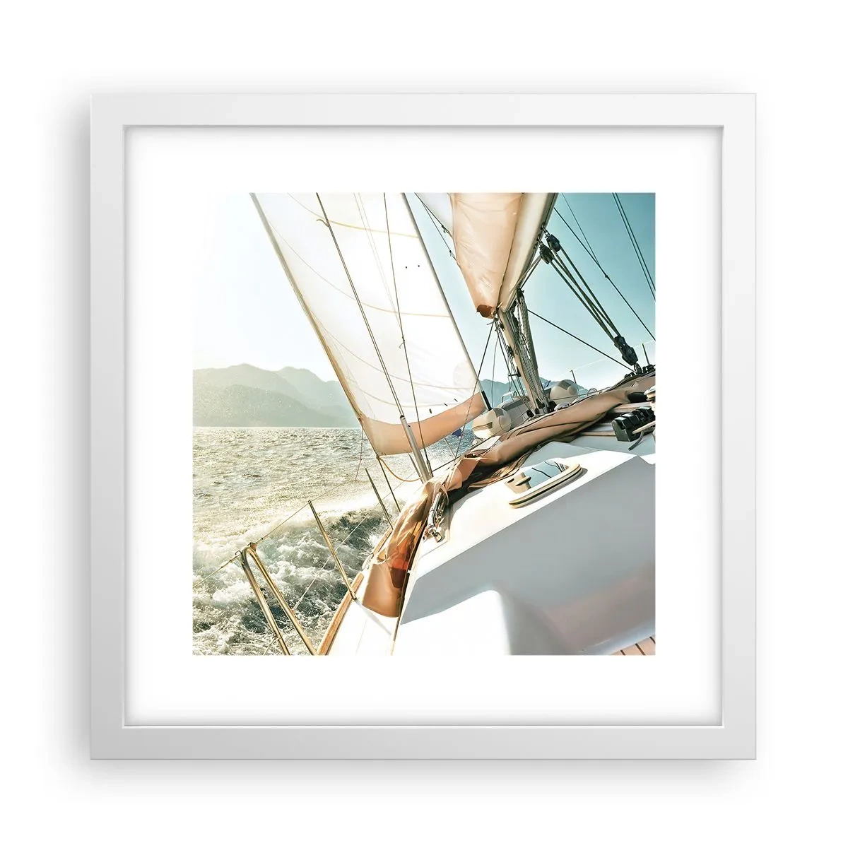 Affiche dans un cadre blanc - Poster - Toutes voiles dehors - 30x30 cm