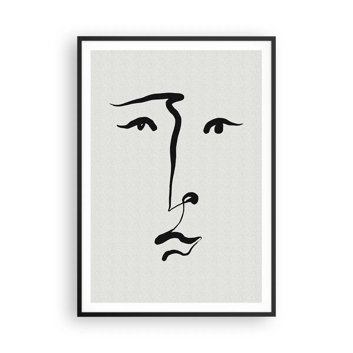 Affiche dans un cadre noir - Poster - Portrait avec une seule ligne - 70x100 cm