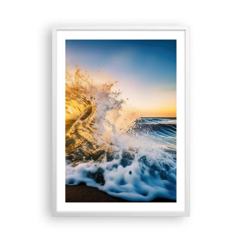 Affiche dans un cadre blanc - Poster - S'amuser dans le sable - 50x70 cm