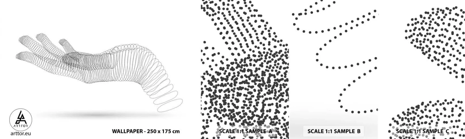 Échantillon De Papier Peint Standard Eco - La main ressort - Abstraction, Graphique, Main - 100x30 cm