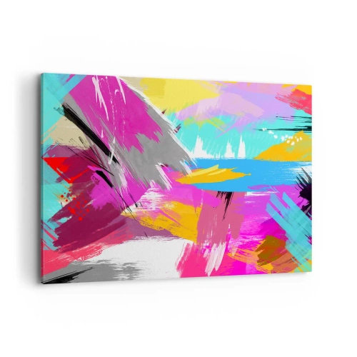 Impression sur toile - Image sur toile - Abstraction dynamique aux couleurs intenses - 120x80cm - Maz, maz, maz encore une fois - Décoration murale moderne pour le salon et la chambre ARTTOR