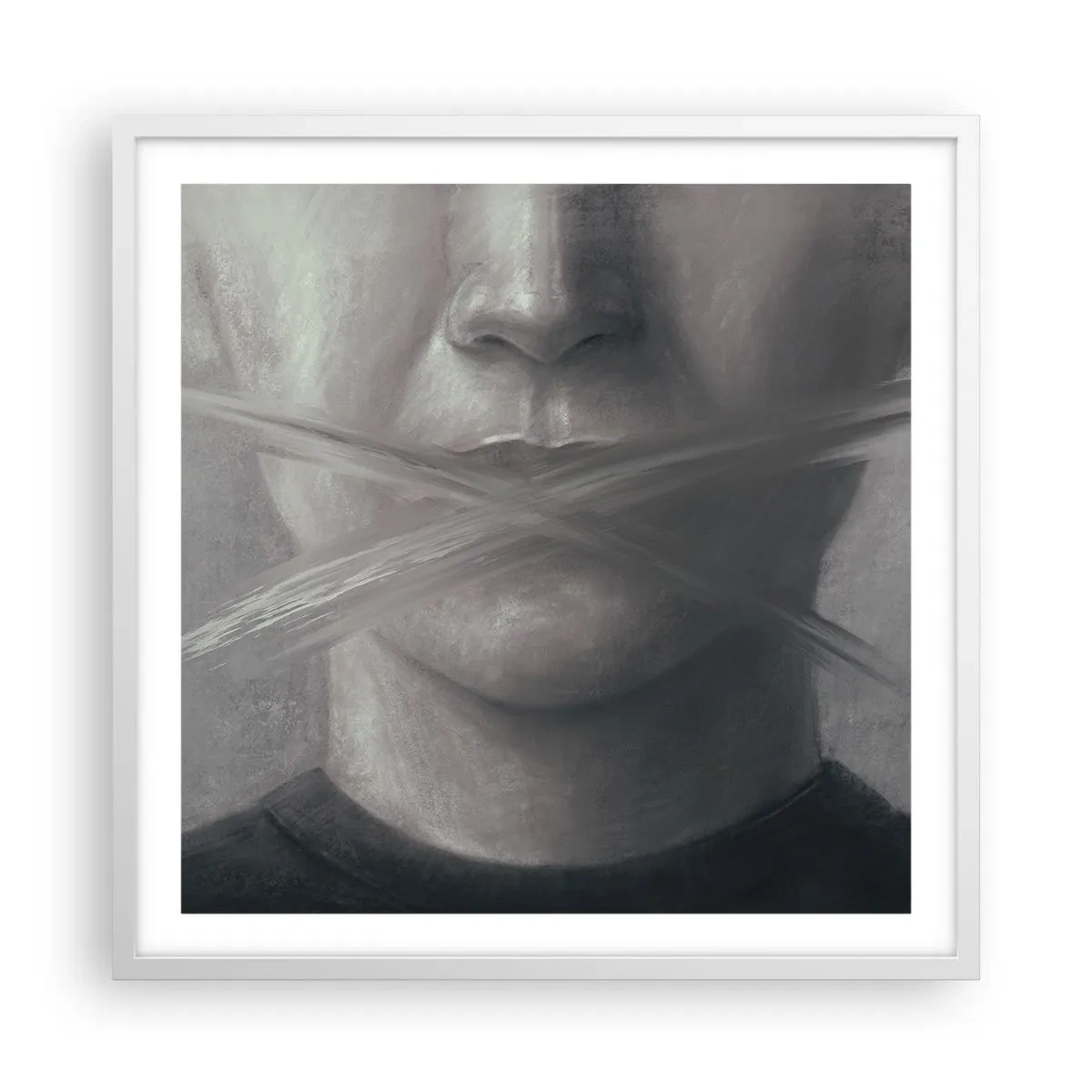 Affiche dans un cadre blanc - Poster - Sans mot - 60x60 cm