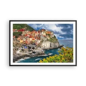 Affiche dans un cadre noir - Poster - Un groupe embrassant les rochers - 91x61 cm