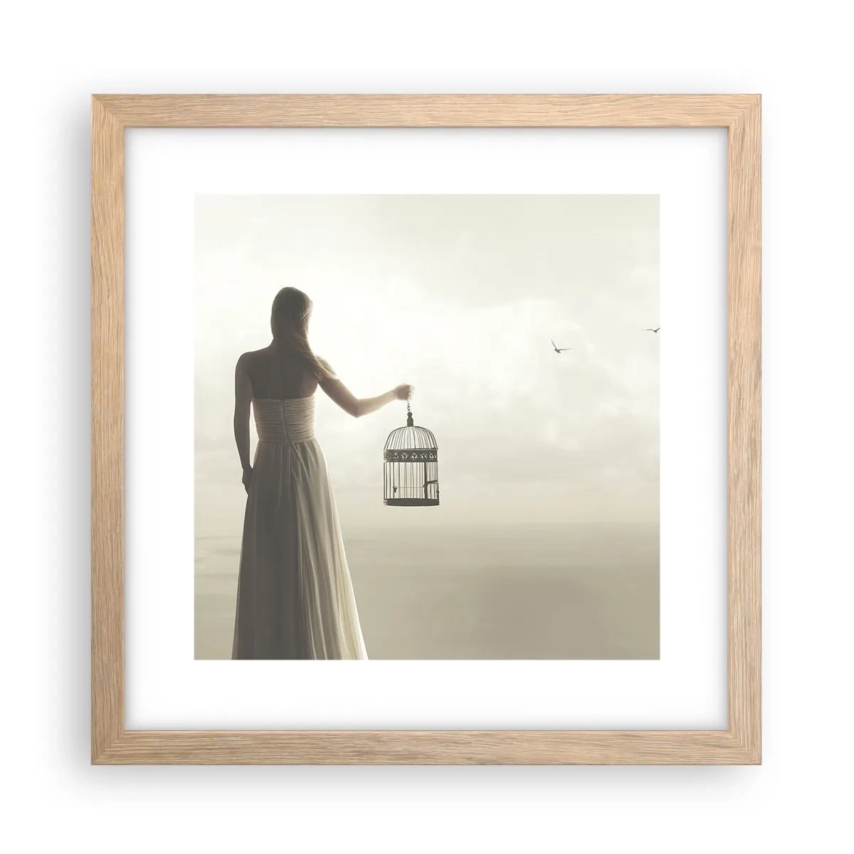 Affiche dans un chêne clair - Poster - Soi libre - 30x30 cm