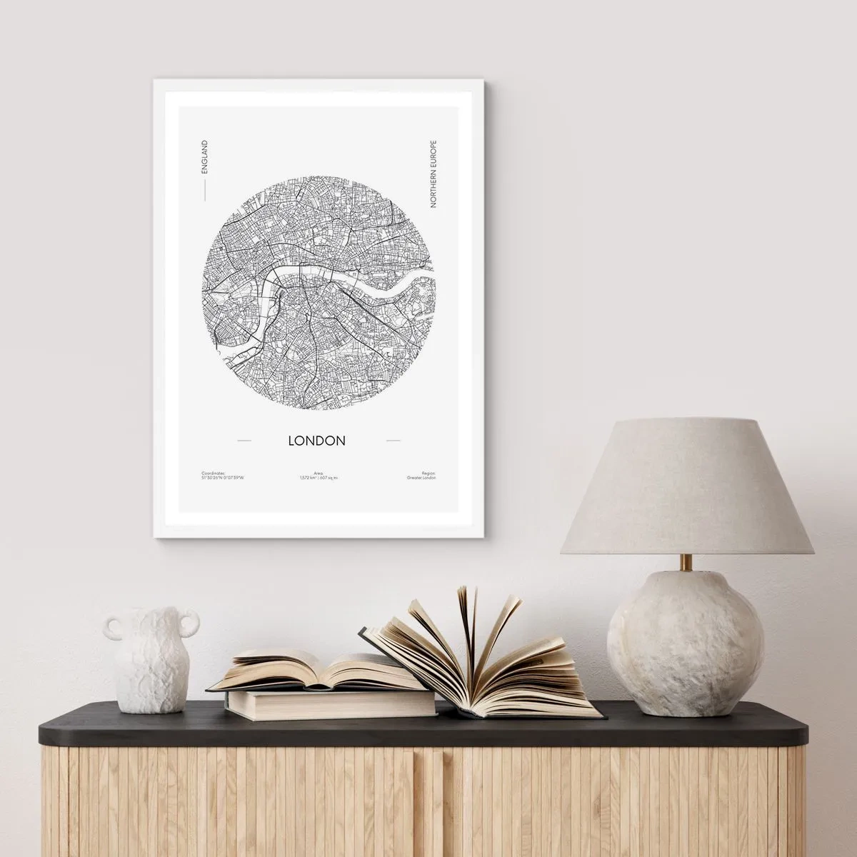 Affiche dans un cadre blanc - Poster - Anatomie de Londres - 70x100 cm